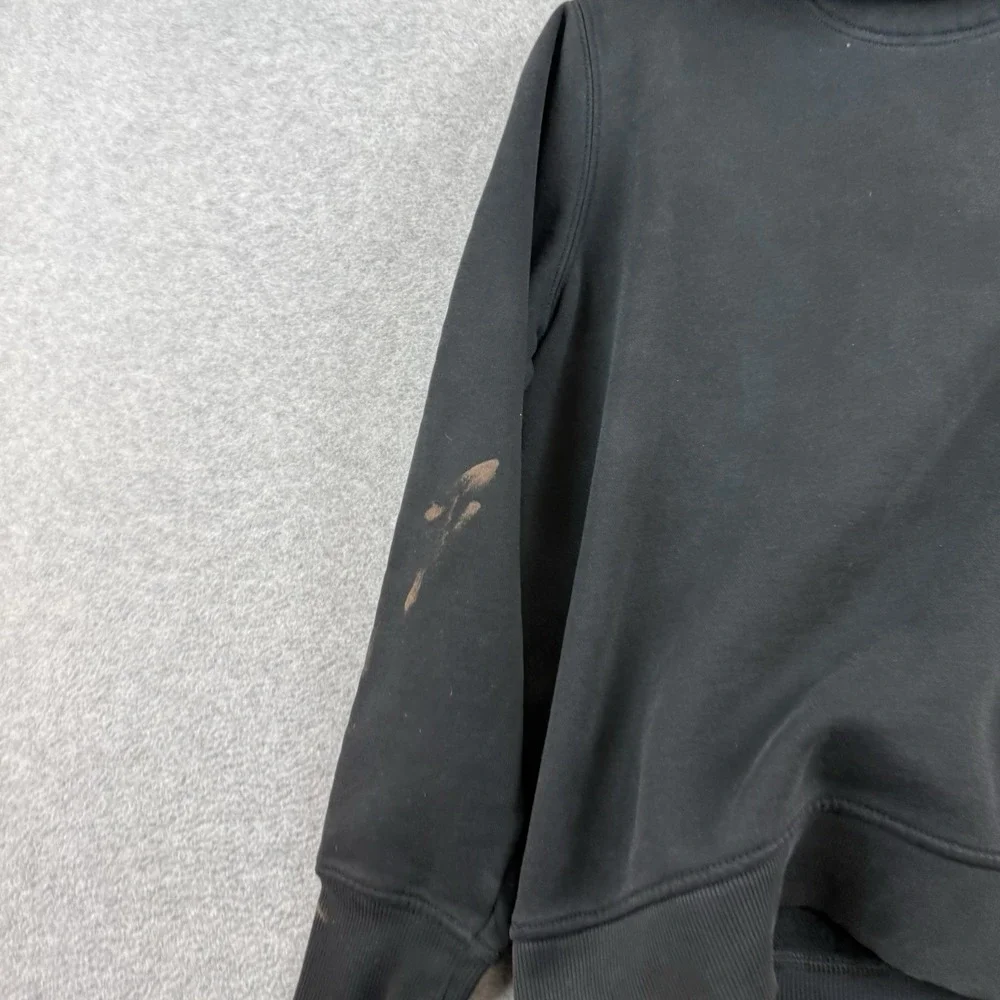 Carhartt Hoodie Sweatshirt Womens Medium Black Relaxed Fit Workwear Spellout - Picture 8 of 9